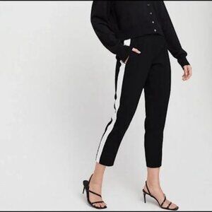 Aritzia Babaton Dexter Pant Black with White Stripe Size 6